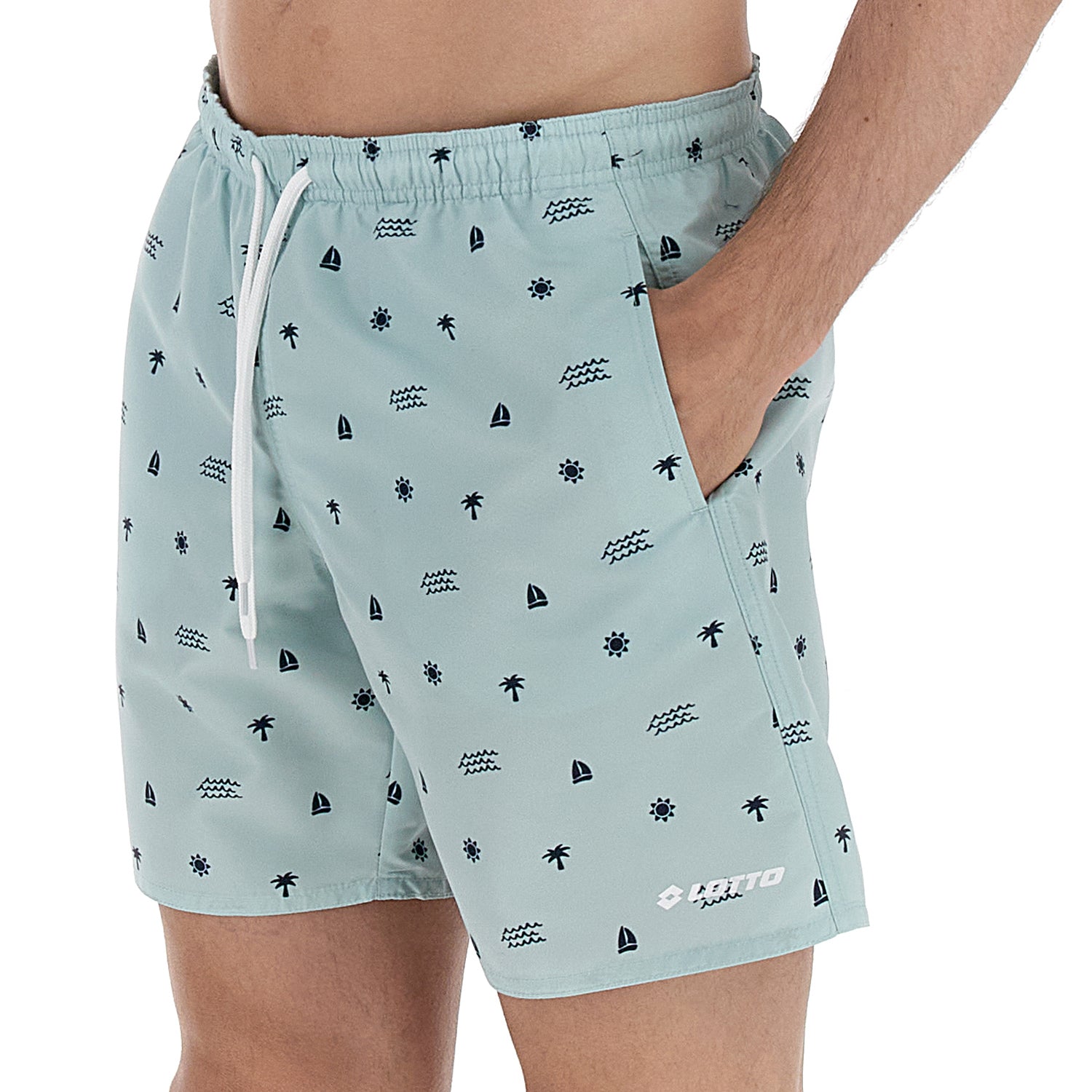 UOMO COSTUME DA MARE SHORT BEACH VERDE CHIARO 219210 BH8 03