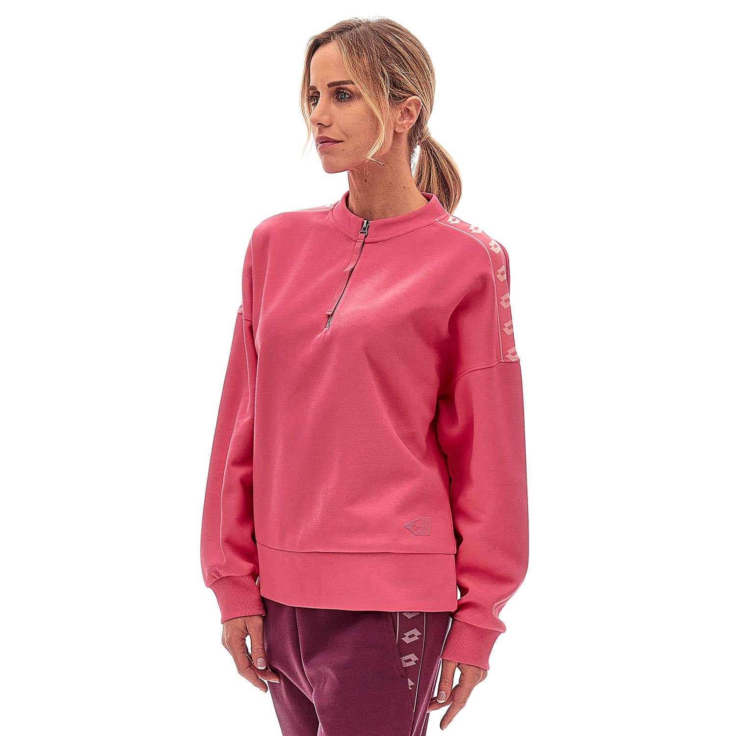 DONNA FELPA ATHLETICA DUE ROSA 219302 9SL 01