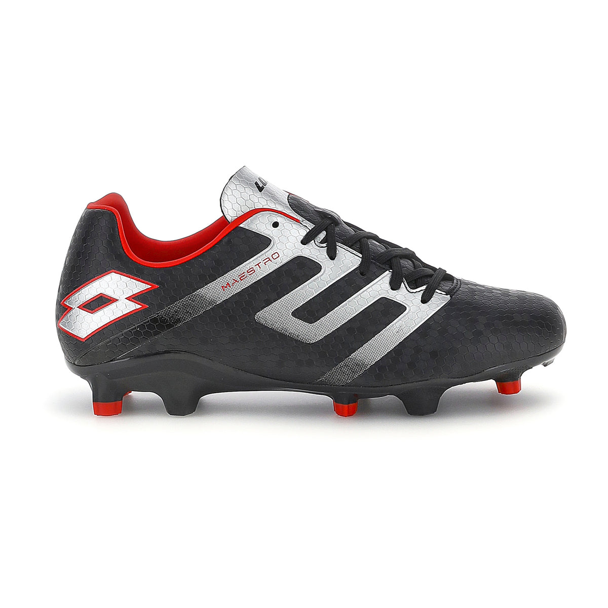 Lotto Maestro 700 IV FG Mens Soccer Cleats Shoes All Black Gravity Titan 8.5 NIB Lotto Maestro 700 IV FG - Black/Silver Metallic main image 2