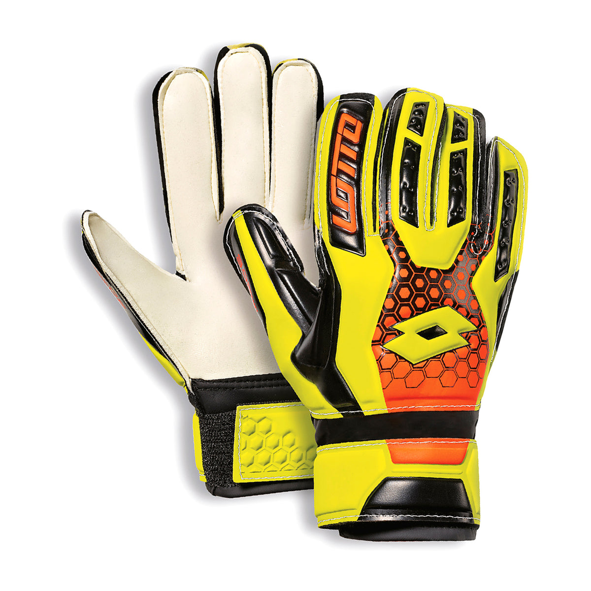 Soccer Goalkeeper Gloves Yellow Big Kid Lotto Sport